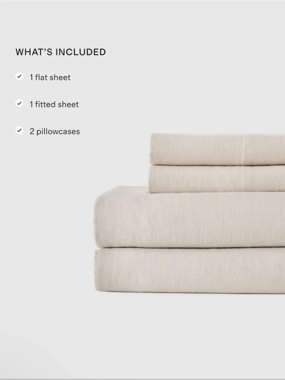 Quince NWOT European Linen Sheet Set in Oat Queen Size 1006